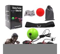 Palla per riflessi da boxe, Palla per riflessi - Attrezzatura da boxe per l'allenamento a casa - Set di fasce per capelli con palla riflessa da senza trapano per migliorare le competenze dei prin
