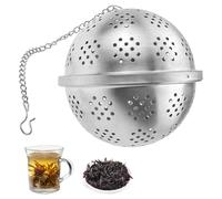 Palla per spezie piccola per cucinare, infusore per tè, in acciaio inox, infusore per spezie, condimenti per zuppe, con gancio a catena estesa per preparare tè, spezie, condimenti