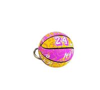 Palla Portachiavi Compatibile con NBA 24 Lakers Basket Colori Giallo e Rosa Gadget Accessori Idea Regalo Uomo Donna Bambino Ciondolo Creativo 3D