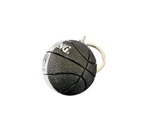 Palla Portachiavi Compatibile con NBA Nets Color Nero e Bianco Sport Basket | Ciondolo Creativo 3D in PVC con anello in lega di zinco, Gadget, Accessori, Idea Regalo in bustina trasparente