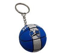 Palla Portachiavi Compatibile NBA Magic Color Blu e Argento Sport Basket | Ciondolo Creativo 3D in PVC con anello in lega di zinco, Gadget, Accessori, Idea Regalo in bustina trasparente