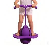 Palla Rimbalzante con Manico,Antiscivolo con Altezza Regolabile e Maniglia per Esercizi Fitness - Rimbalzatore per Attività Sportive,per Educazione Fisica, Palestra, Scuola 'Infanzia