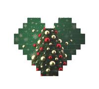 Palla rotonda Albero di Natale Building Blocco di mattoni Puzzle a forma di cuore, immagine personalizzata Puzzle foto puzzle per adulti Micro blocchi 3D per la decorazione domestica Set di mattoni
