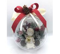 PALLA SFERA CON ANGELO DA APPENDERE O DA APPOGGIO ADDOBBO NATALE FATTA A MANO