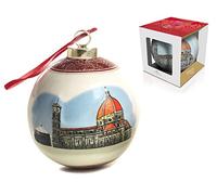 Sfera natalizia duomo Firenze 8 cm in ceramica decorazione idea regalo natale P
