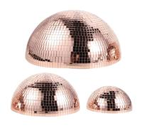 Palla Specchio da Discoteca Mezza, 3 Pezzi in Vetro per Pareti | Retro Finitura a Specchio, Retro Adesivo, Effetto Spaziale, per Decorazioni di Capodanno e Superfici Lisce