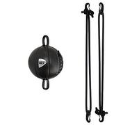 Palla Tesa Francese Omega Speed Ball Pera Boxe Pugilato Green Hill Vera Pelle (Palla + Elastici, Colore Palla Nero)