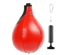 Palla veloce per la boxe Sacco da boxe professionale in PU con palle, sacco sportivo a forma di pera, attrezzatura for allenamento fitness, attrezzi, nero e rosso(Red)