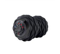 Palla vibrante ricaricabile per massaggio, 4 velocità e 2400 mAh, ricaricabile, in ABS/silicone, rullo a 3 sezioni per schiena, collo, piedi, portatile, 17 x 10 cm (nero)