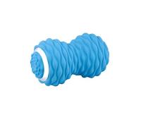 Palla vibrante ricaricabile per massaggio, 4 velocità e 2400 mAh, ricaricabile, in ABS/silicone, rullo a 3 sezioni per schiena, collo, piedi, portatile, 17 x 10 cm (blu)