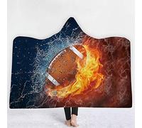 Pallacanestro Calcio 3D Bambini Con Cappuccio Coperta Inverno Caldo Adulti Morbido Mantello Di Peluche Mantello Cape Suitbale Per La Lettura Giocare Studiare Guardare La Tv Sul Letto O Sul Divano 200 X150 Cm 008