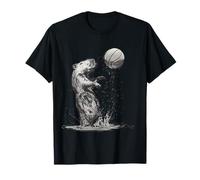 Pallacanestro Capibara Disegno Animale Stampa Basket Amante Maglietta