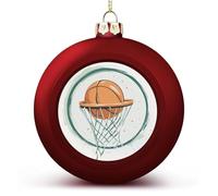 Pallacanestro che passa attraverso la rete ornamenti di Natale infrangibili da appendere palline di Natale per la decorazione dell'albero di Natale rosse palle per le feste di nozze