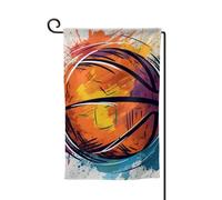 Pallacanestro Colorato Schizzo Piacere Giardino Bandiere Verticali Doppio Lato Casa Bandiera 30,5 x 45,7 cm Primavera Estate Stagionale Bandiera Vacanze Casale