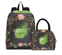 Pallacanestro Di Fuoco Di Fiori Zaini Studenti Borsa per il Pranzo al Sacco Set Scolastico Zaino Borsa per il Pranzo per Bambini Ragazzi