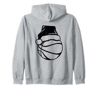 Pallacanestro di Natale Cappello di Babbo Natale Felpa con Cappuccio