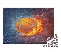 Pallacanestro Fuoco Acqua 1000 Pezzi Mini Puzzle per Adulti Difficile | 38 x 26 cm Cartone Decorazione Soggiorno Taglio Preciso Regalo Amico Relax Spirito
