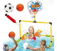 Pallacanestro Hoop for Pool, Floating Hoop Set, Waterproof Backboard, Door Frame Mount, Includes Pump & Ball, for Kids Swimming Pool, Beach, Lake, Palestra, Scuola, Outdoor Play
