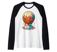 Pallacanestro Ice Cream Drip Ball Bambini Giovani Basket Maglia con Maniche Raglan