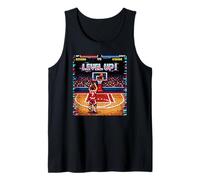 Pallacanestro Livello Up Retro Pixel Art Videogioco Gamer Canotta