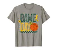 Pallacanestro Mom Game Day Tipoff Stagione Verde & Oro Giallo Maglietta