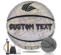 Pallacanestro personalizzato personalizzato, personalizzato il tuo nome, testo su basket, bagliore nel buio regalo di basket, basket riflettente, taglia 7/6/5 allenamento standard basket olografico