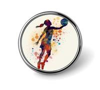 Pallacanestro Ragazza Modello Distintivo Rotondo Carino Smalto Spilla Spilla Spilla Personalizzata Abbigliamento Decorazione Unisex Badge Holder Cappelli Borse Camicie Decor