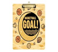 Pallacanestro Sabbia Giallo Shell Stampa Appunti Esterna Impermeabile per Forniture di Classe per gli Insegnanti Elementare Dimensione 9 x 12.5 Tabla para escribir con Clip Oro Hold