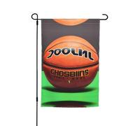 Pallacanestro Sfondo Decorazione Giardino Bandiera 30,5 x 45,7 cm, 100% fibra di poliestere, tessuto spesso, universale per tutte le stagioni