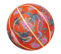 Pallacanestro silenziosa N. 7 Dragon Peony - Palla da allenamento interna in morbido tessuto PU con spugna interna, design colorato e rimbalzo moderato, ideale per giochi silenziosi | Giocare