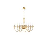PALLADIO LAMPADARIO CLASSICO A 8 LUCI IN VETRO LAVORATO A MANO COLORE AMBRA DI ONDALUCE