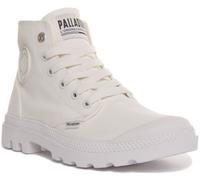 PALLADIUM Cromo con Lacci Caviglia Toppa Uomo Stivale IN Bianco Mono EU 41-46