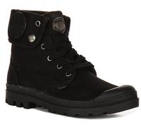 PALLADIUM Largo Non Lavato Die Taglio per Vegani Donna Stivali Neri EU 36-42