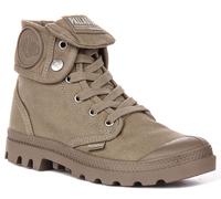 Palladium Largo Non Lavato Die Taglio Tela Combattimento Donna Stivali Cachi UK
