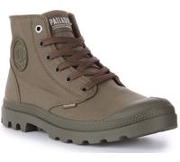 PALLADIUM Monocromatico Bordo Giù per Vegani con Lacci Tela Mid Stivale Beige UK