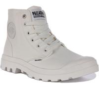 PALLADIUM Monocromatico Bordo Giù per Vegani con Lacci Tela Mid Stivale Beige UK