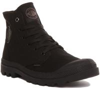 PALLADIUM Monocromatico Medio Top Città Passeggiata Stivali Unisex Nero Mono UK