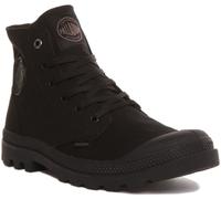 PALLADIUM Monocromatico Medio Top Città Passeggiata Tela Uomo Stivale Nero Mono