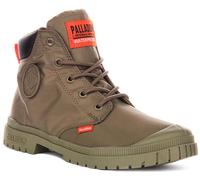 Palladium Pampa SP20 Polsino Nylon con Lacci Donna Stivali Scuro IN Verde UK 4 -