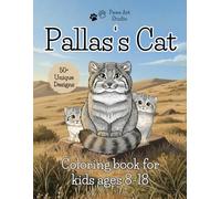 Pallas's Cat Coloring Book: 50 Detailed Illustrations and 26 Fun Facts. Educational Activity Book for Kids, Teens, and Animal Lovers.