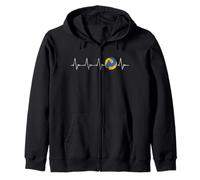 Pallavolo Battito Cardiaco - pallavolo impulso Design Distressed Felpa con Cappuccio