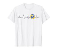 Pallavolo Battito Cardiaco pallavolo impulso Design Invecchiato Maglietta