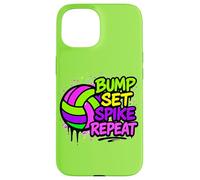 Pallavolo Bump Set Spike Repeat Colorful Graffiti Art Custodia per iPhone 15