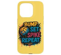 Pallavolo Bump Set Spike Repeat Distressed Graphic Custodia per iPhone 15 Pro