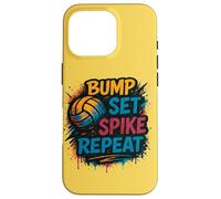 Pallavolo Bump Set Spike Repeat Distressed Graphic Custodia per iPhone 16 Pro