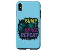 Pallavolo Bump Set Spike Repeat Retro Style Motivazione Custodia per iPhone XS Max