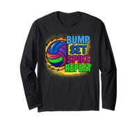 Pallavolo Bump Set Spike Ripetere Gioco Day Vibes Maglia a Manica
