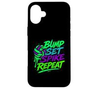 Pallavolo Colore Splash Bump Set Spike Repeat Vibes Custodia per iPhone 16 Plus