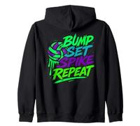 Pallavolo Colore Splash Bump Set Spike Repeat Vibes Felpa con Cappuccio