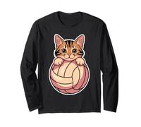 Pallavolo Gatti Pallavolo Divertente Maglia a Manica